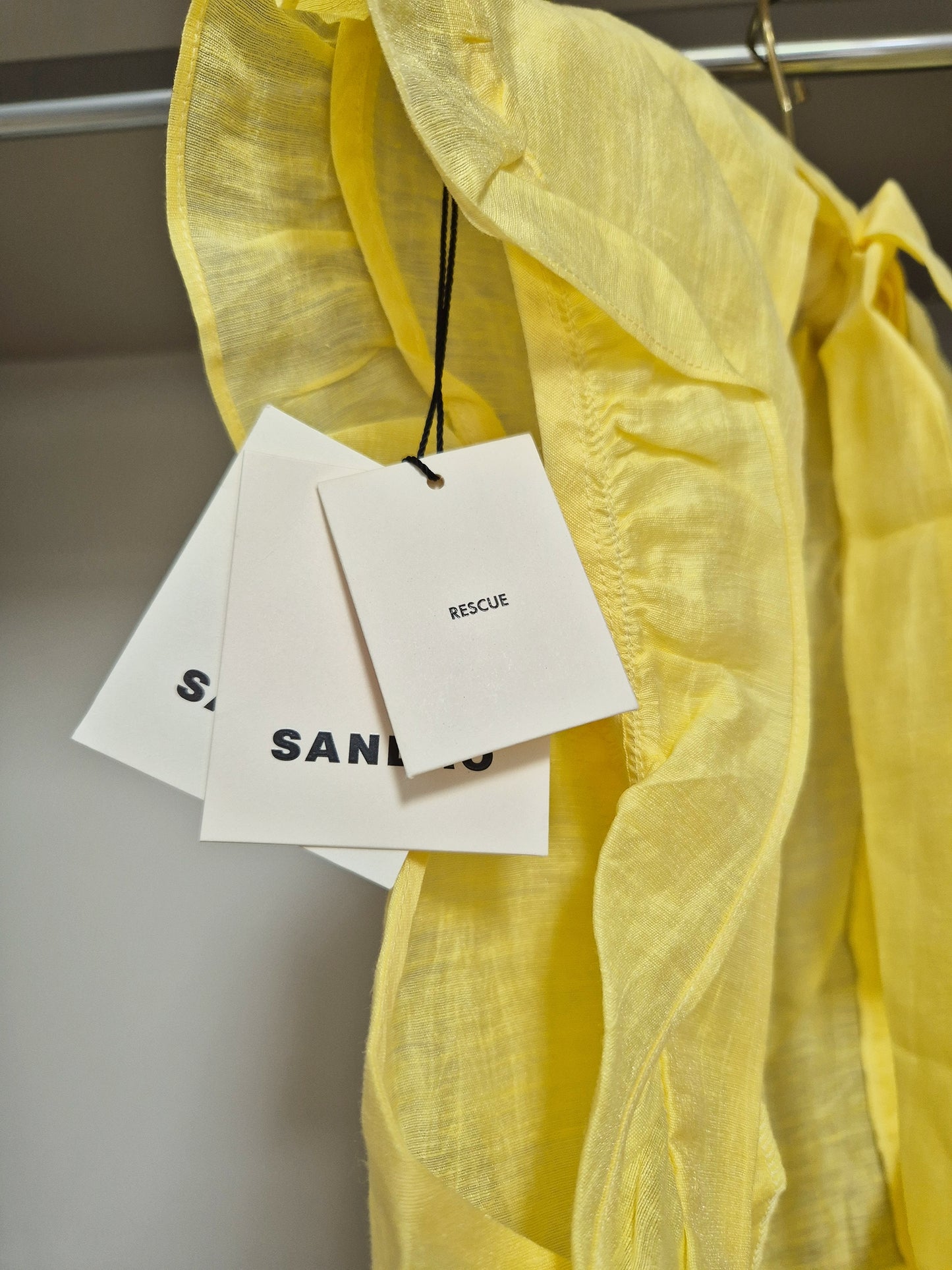 Sandro paris linen blouse yellow Size 2