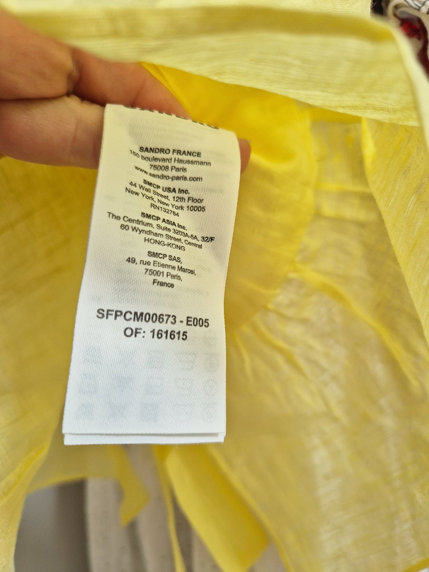 Sandro paris linen blouse yellow Size 2