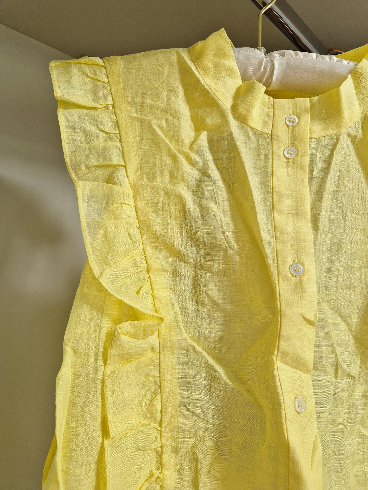 Sandro paris linen blouse yellow Size 2