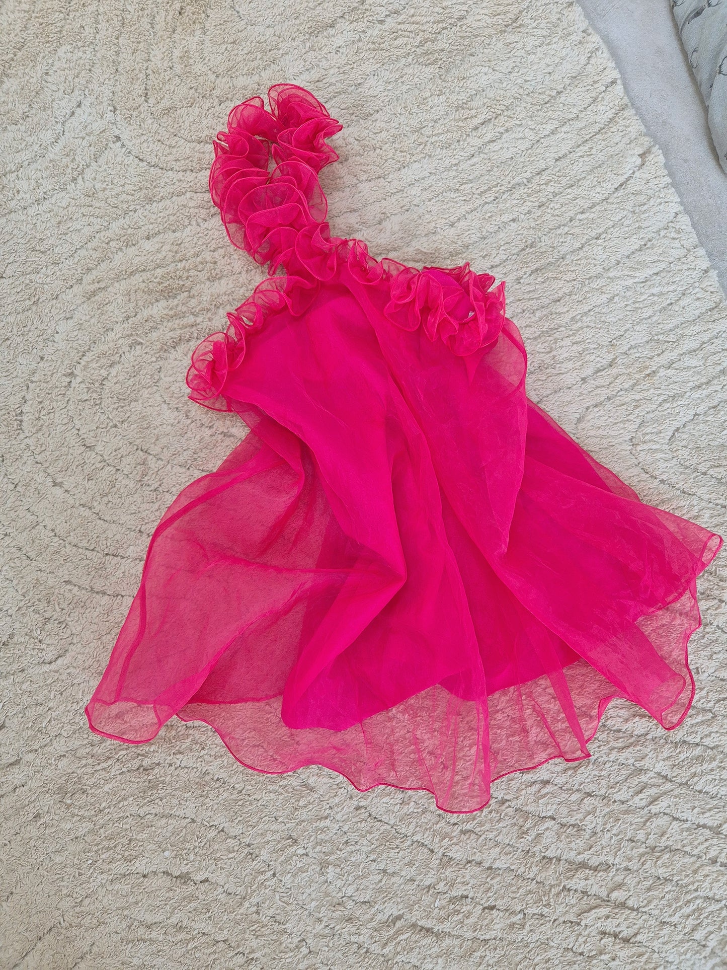 Lovers & friends babydoll organza dress hot pink UK M