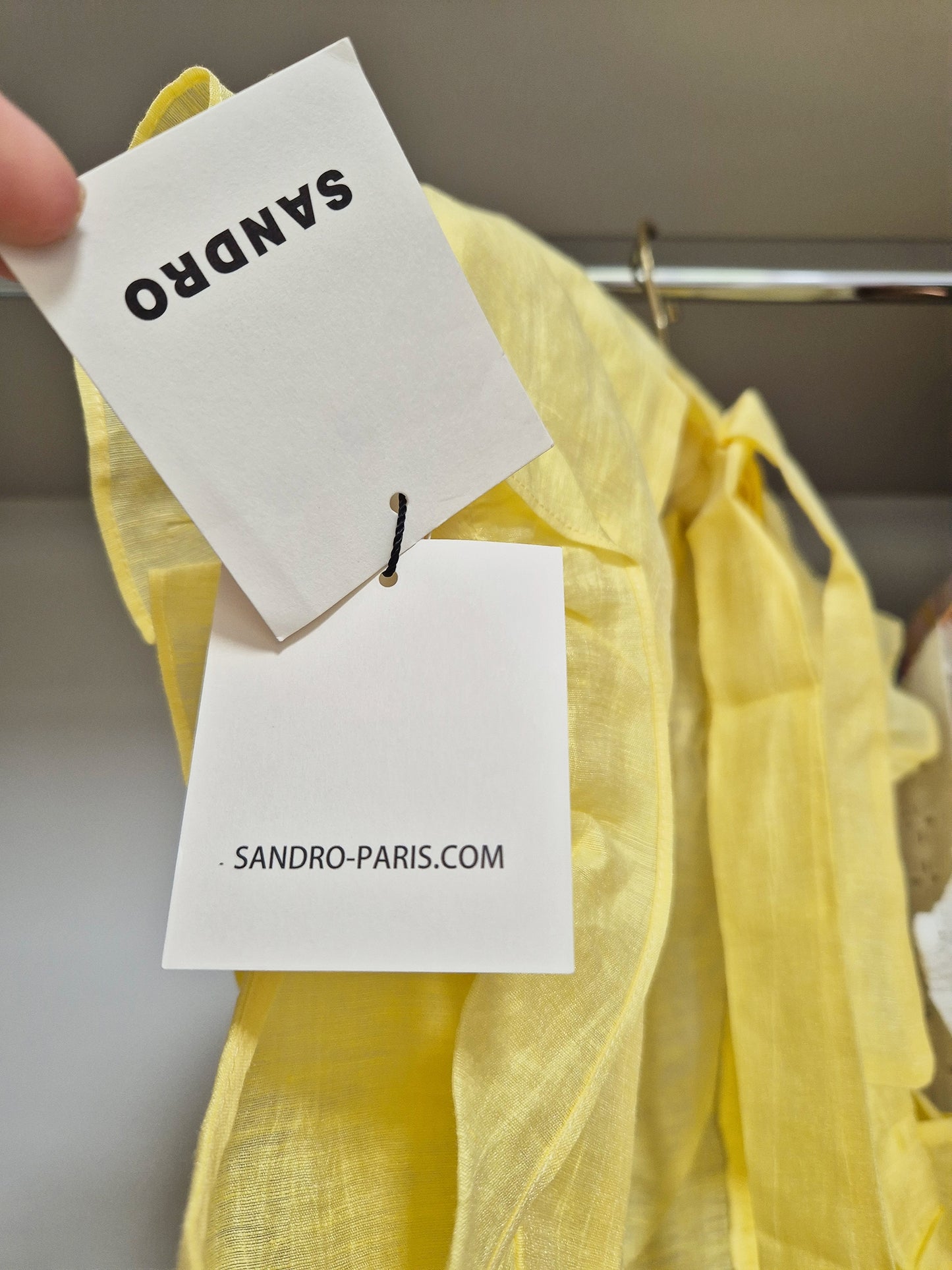Sandro paris linen blouse yellow Size 2