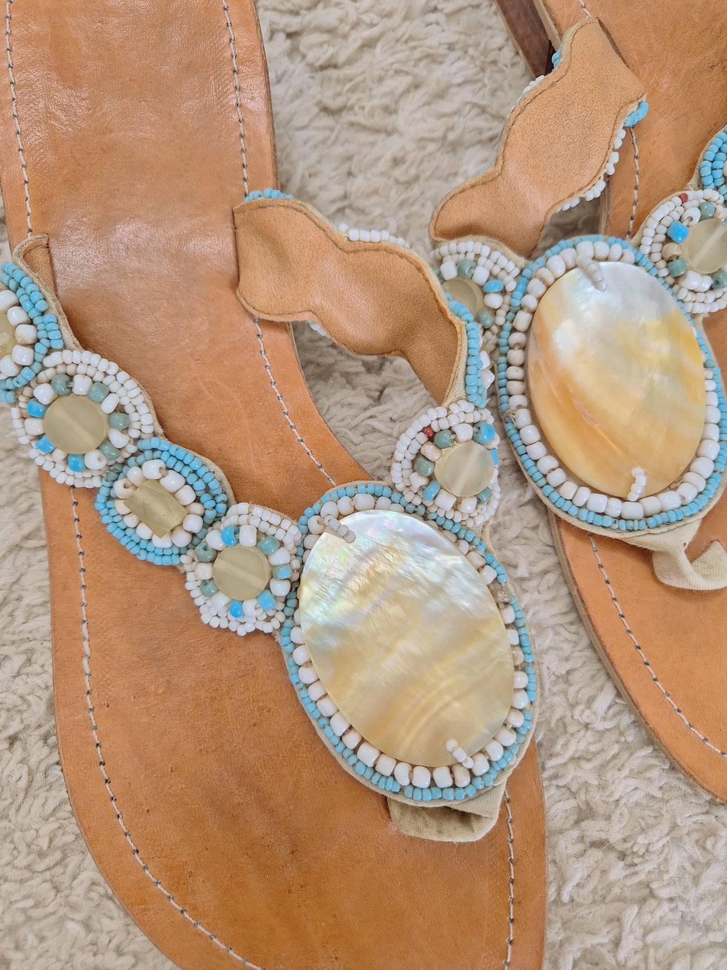 Shell beaded sandals UK 6