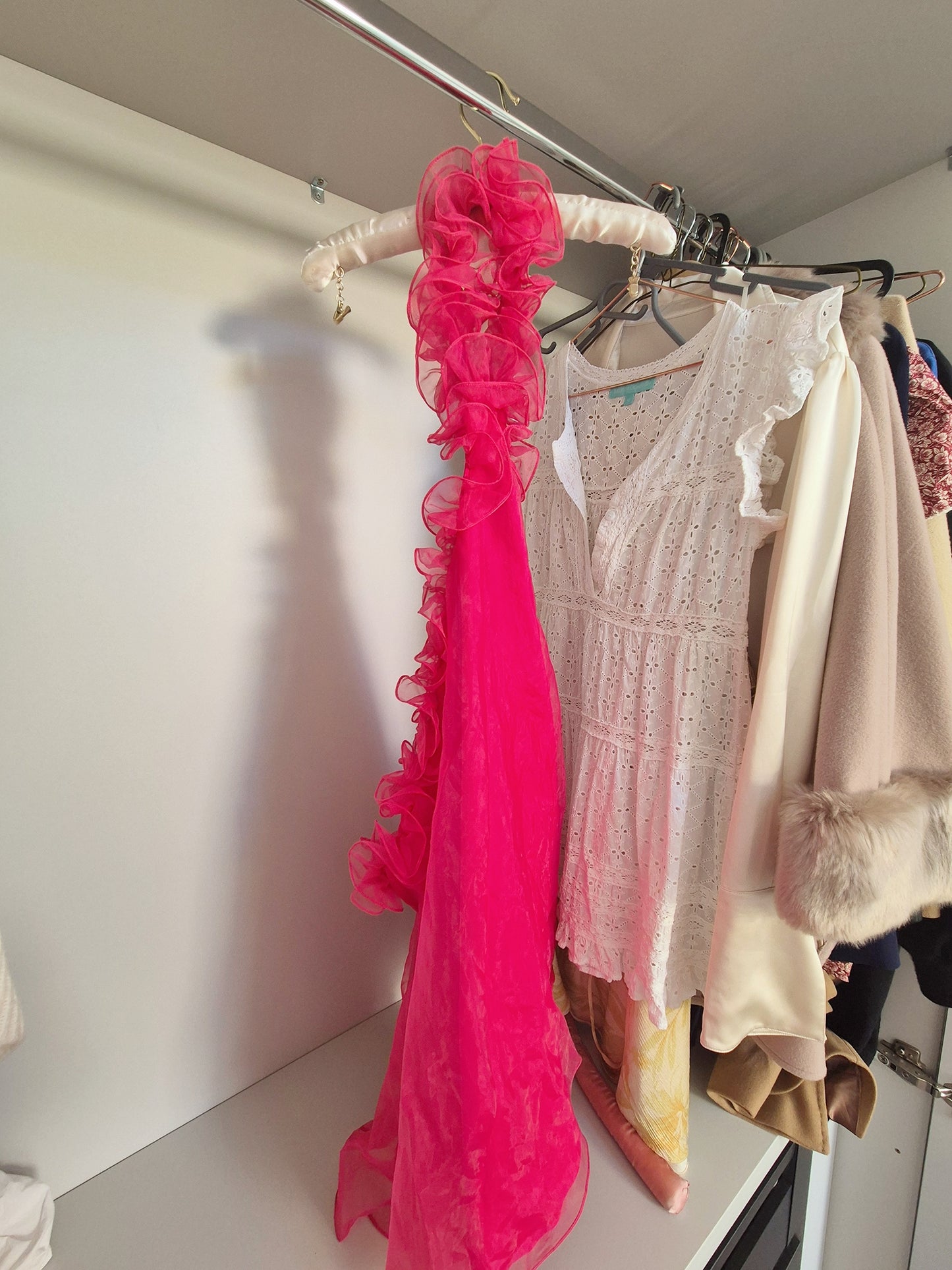 Lovers & friends babydoll organza dress hot pink UK M