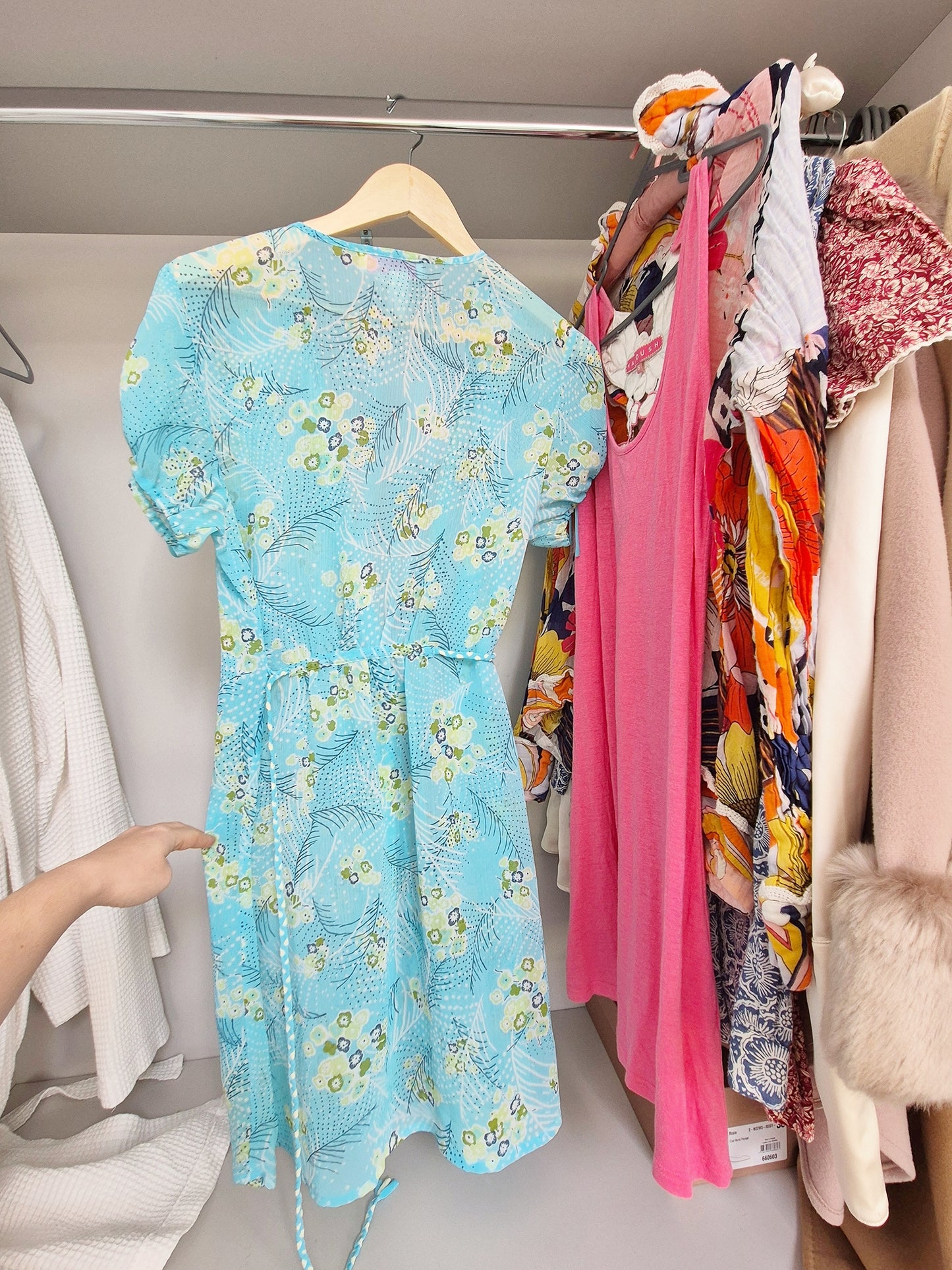 Oscar de la renta beach dress turqoise UK S/M