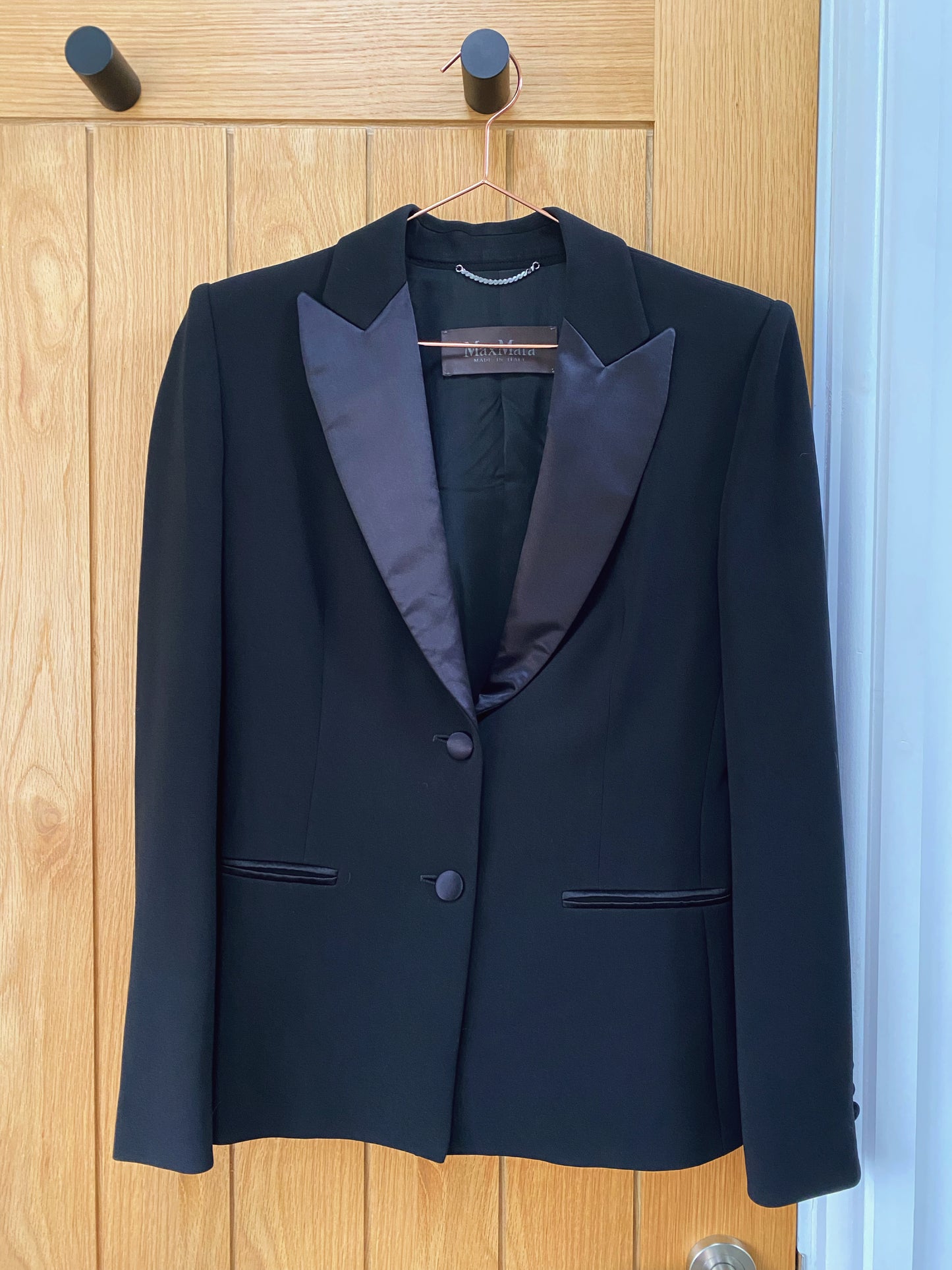 Max Mara tuxedo oversized blazer black UK 10