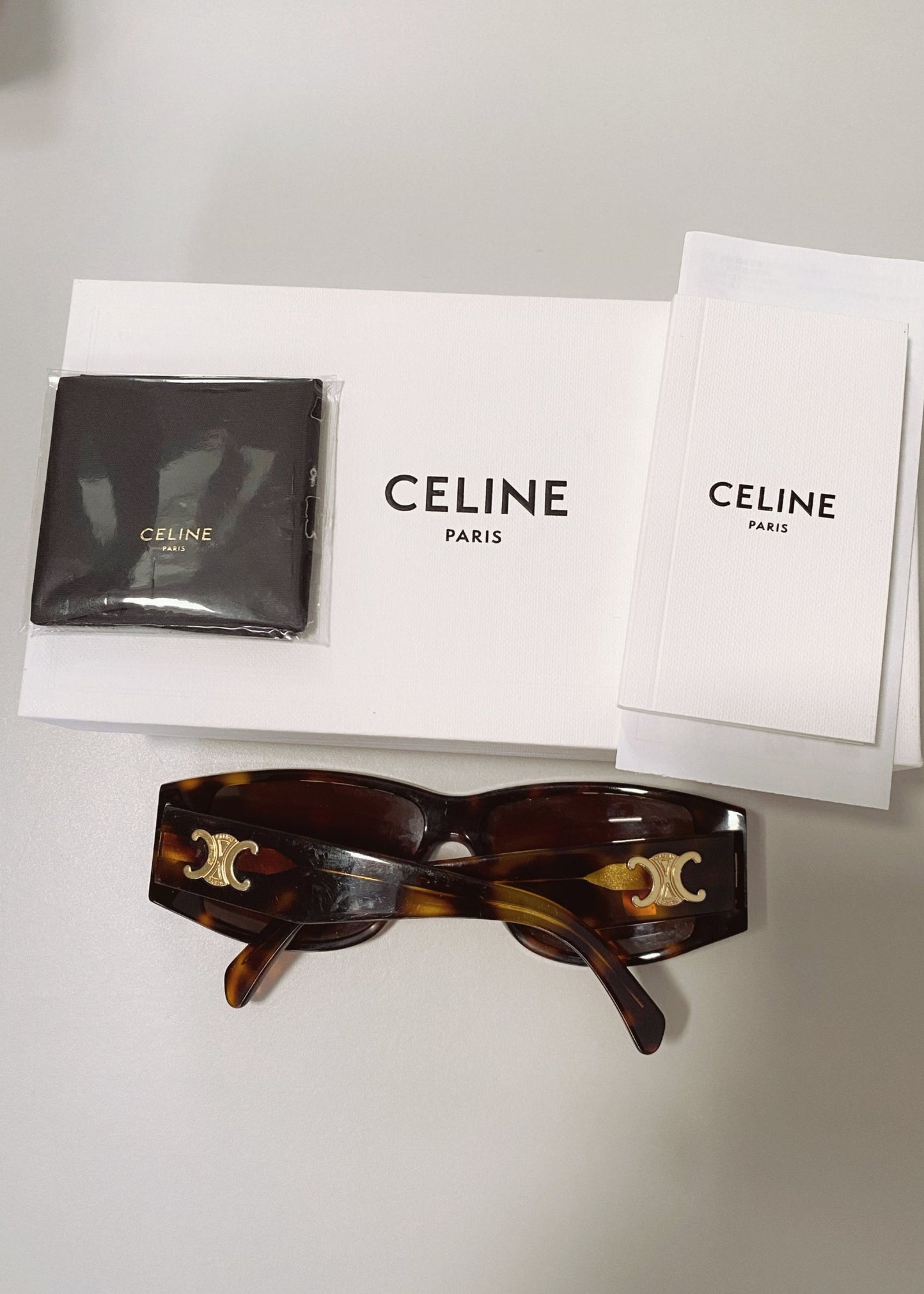 Celine Triomphe Blond tortoise shell sunglasses