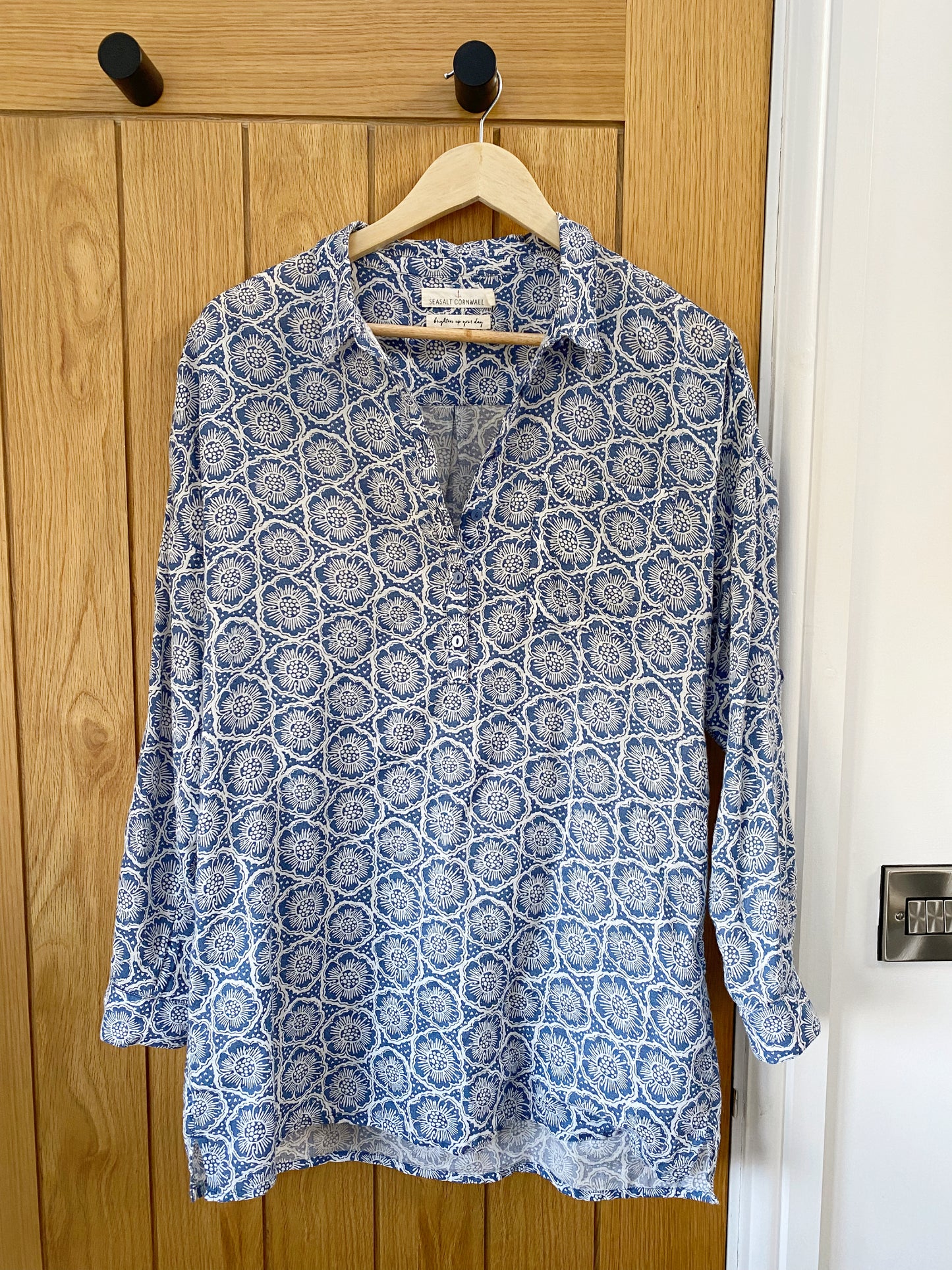 Sea salt Cornwall beach dress / shirt blue