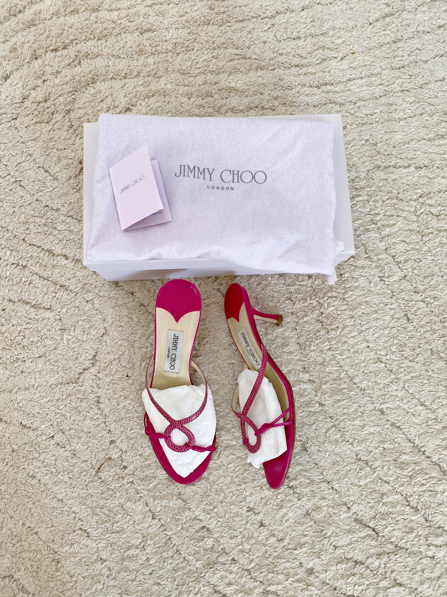 Jimmy choo hot pink kitten heels UK 4