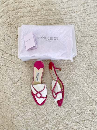 Jimmy choo hot pink kitten heels UK 4