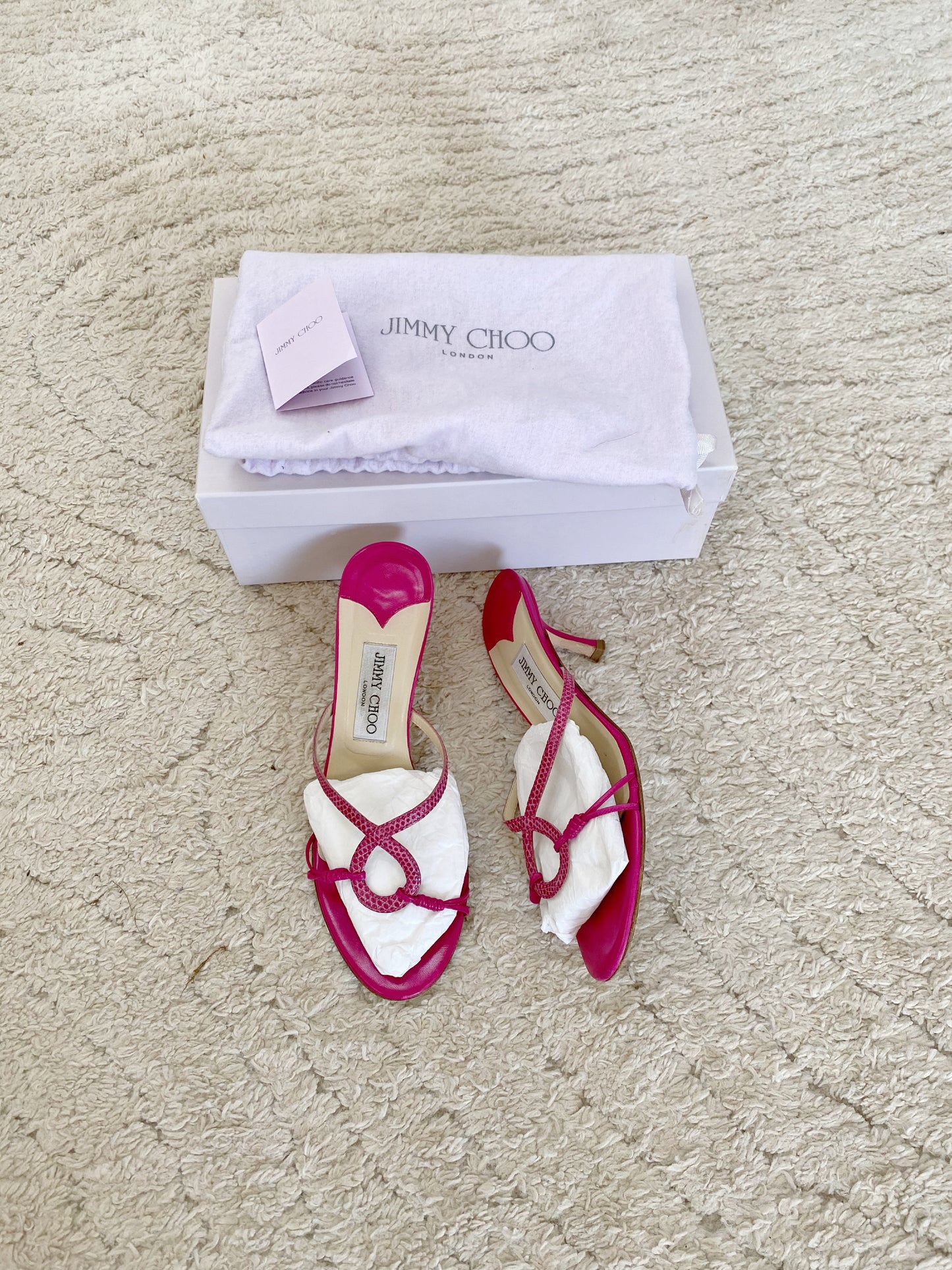 Jimmy choo hot pink kitten heels UK 4