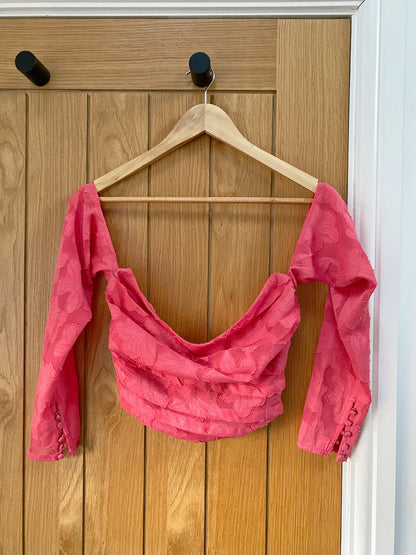 Free people pink floral blouse UK XS