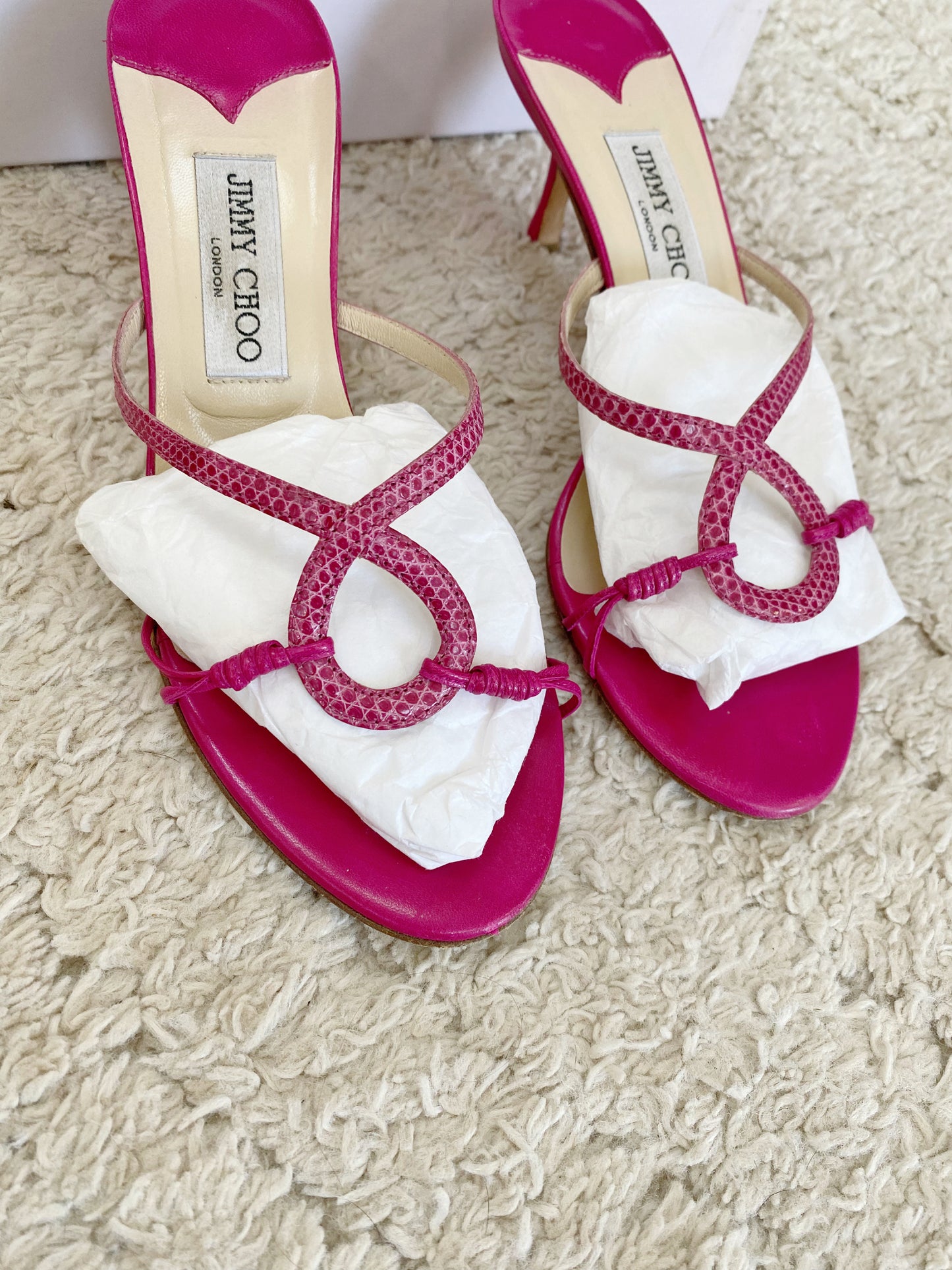 Jimmy choo hot pink kitten heels UK 4