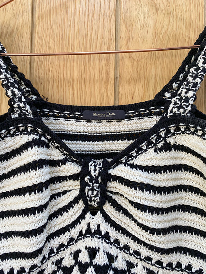 Massimo dutti black & white knit cami UK 8