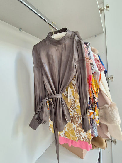 Coast satin blouse Taupe UK 6