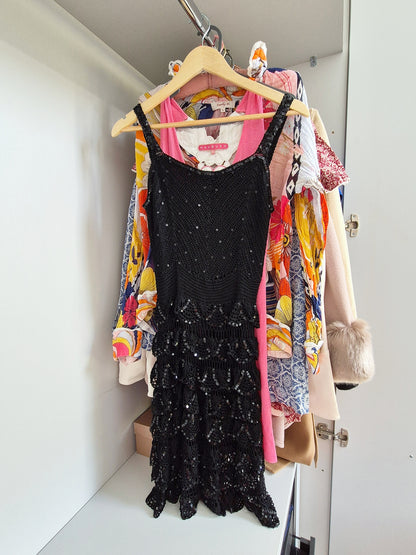 Rene derhy crochet sequin midi dress UK 8