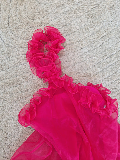 Lovers & friends babydoll organza dress hot pink UK M