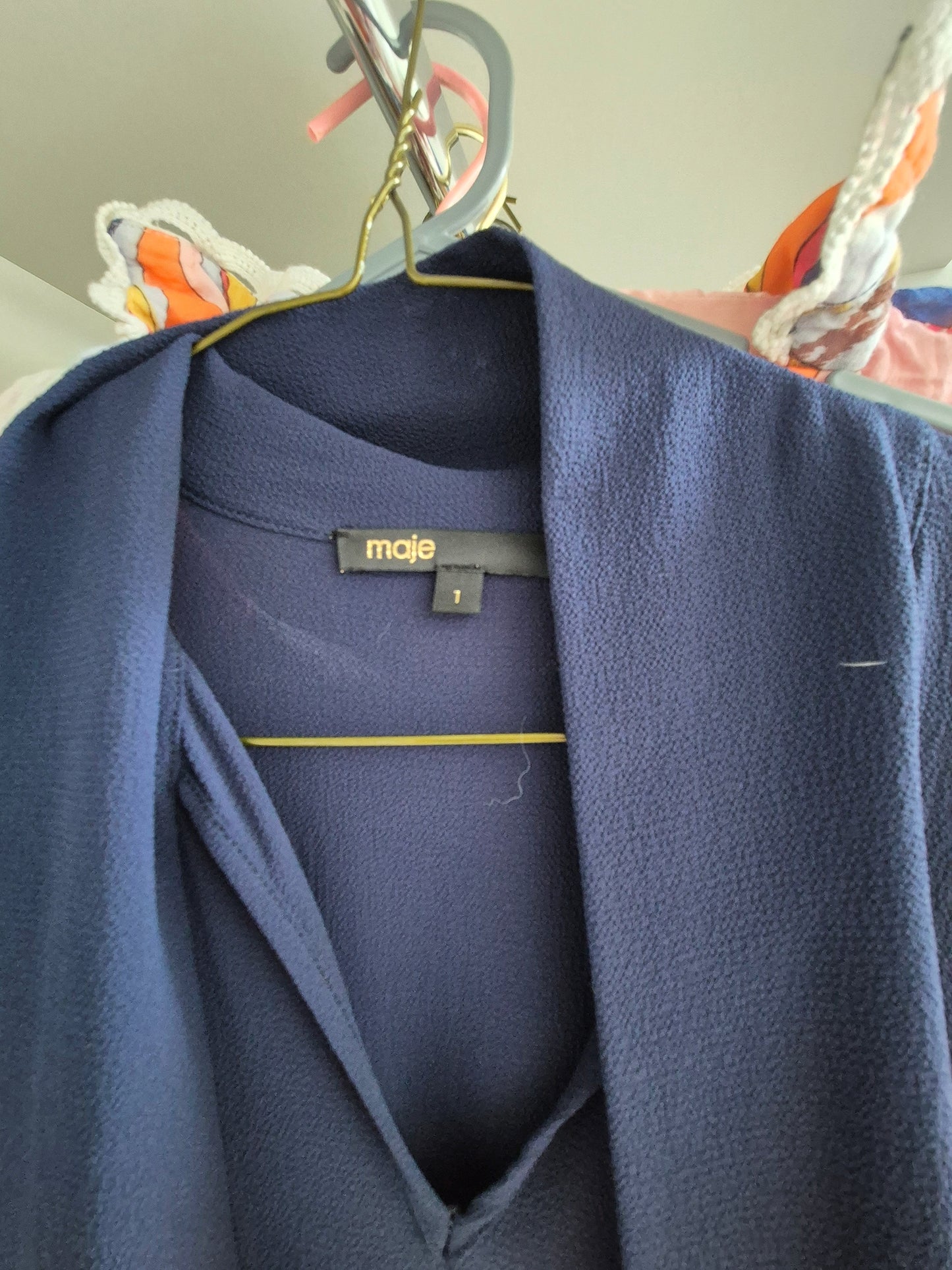 Maje Paris blue pleat dress UK 8