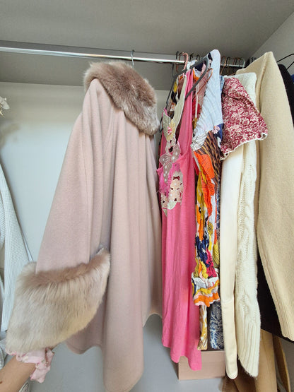 Jacques vert luxury cashmere and faux fur cape