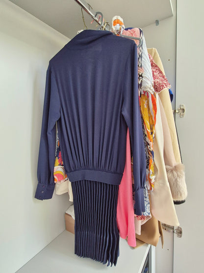 Maje Paris blue pleat dress UK 8