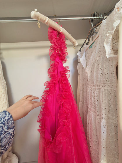 Lovers & friends babydoll organza dress hot pink UK M