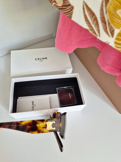 Celine Triomphe Blond tortoise shell sunglasses