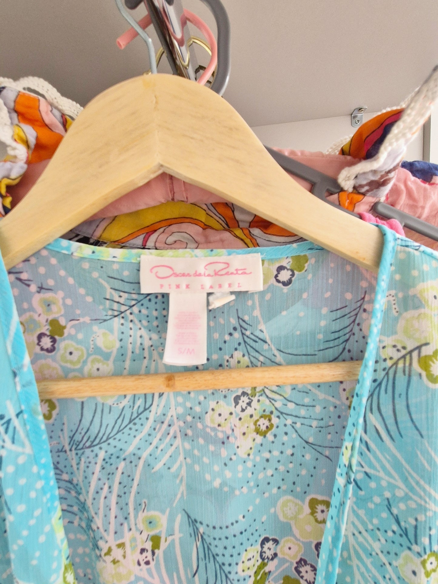 Oscar de la renta beach dress turqoise UK S/M