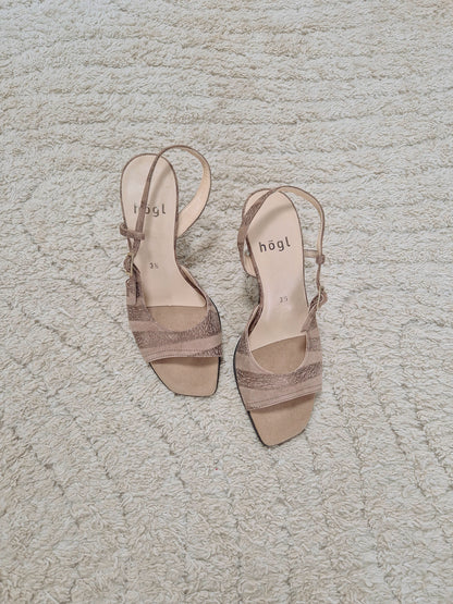 Vintage summer kitten heels UK 3.5