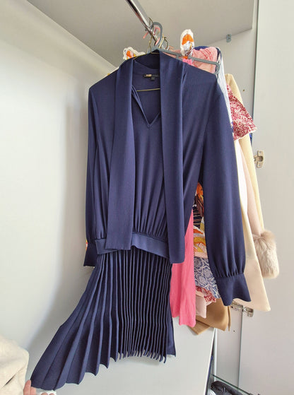 Maje Paris blue pleat dress UK 8