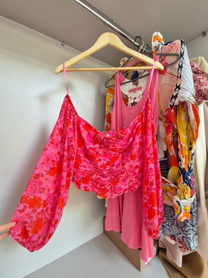 Free People floral rose blouse UK XS
