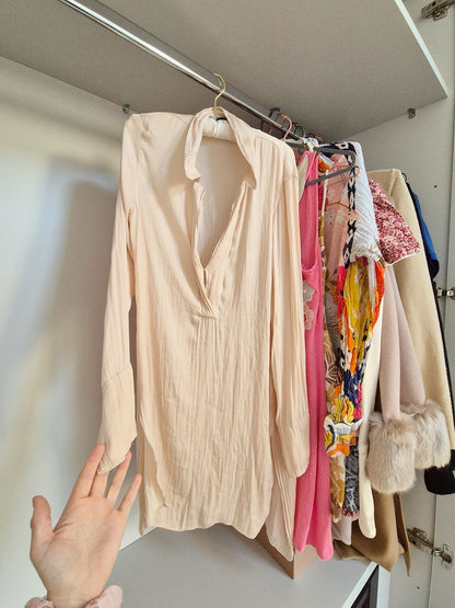 Zara silky long blouse / dress UK 8