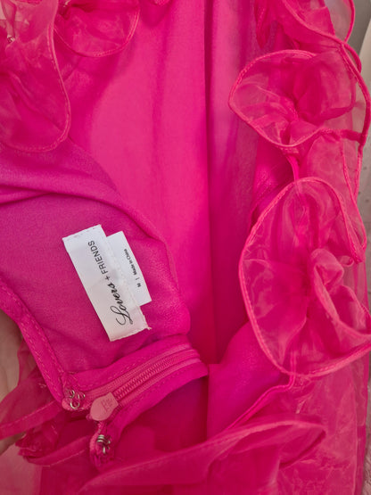 Lovers & friends babydoll organza dress hot pink UK M
