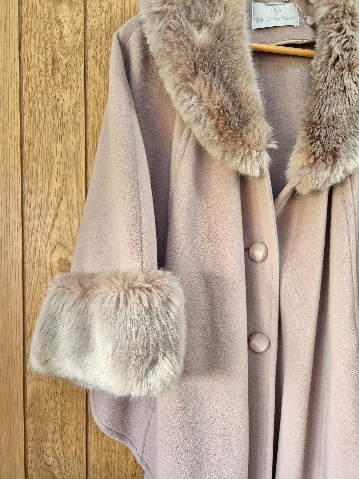 Jacques vert luxury cashmere and faux fur cape