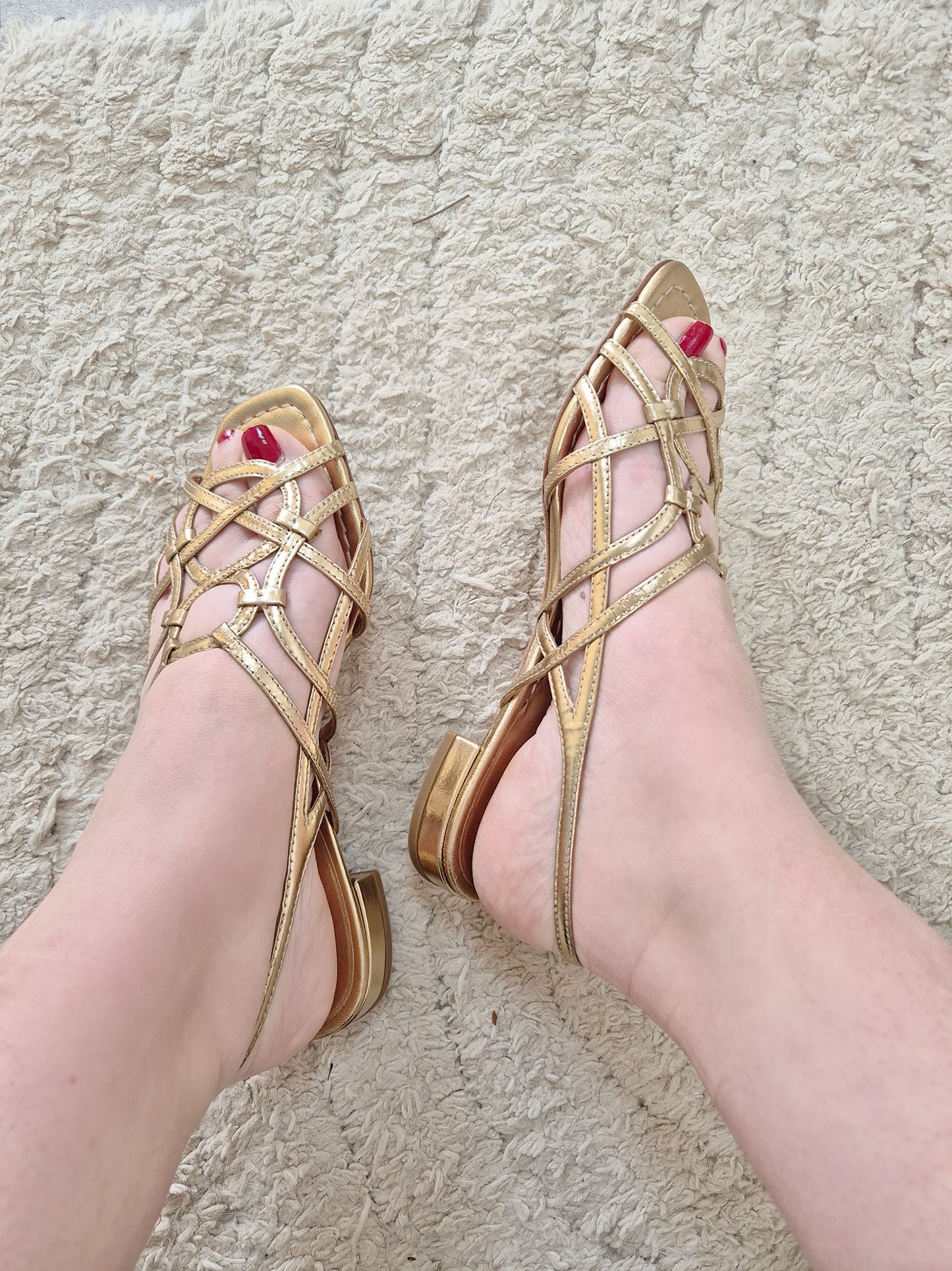 Miu Miu gold heel sandals EU 36