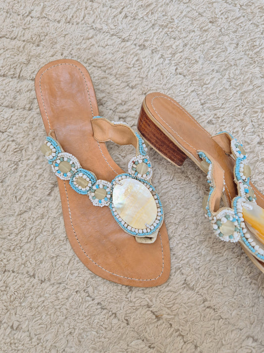 Shell beaded sandals UK 6