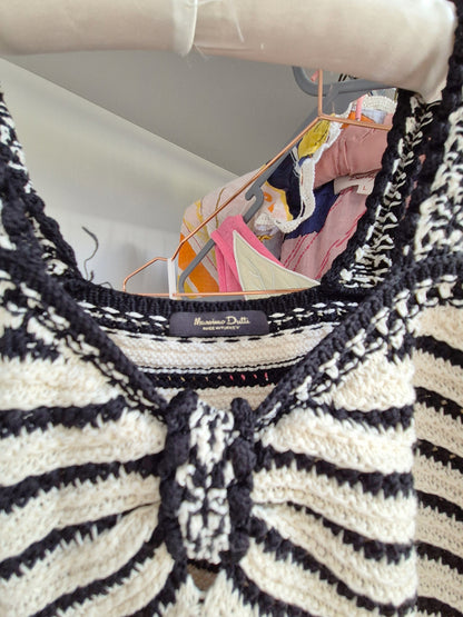Massimo dutti black & white knit cami UK 8