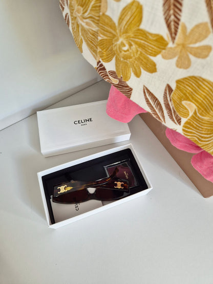 Celine Triomphe Blond tortoise shell sunglasses