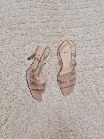 Vintage summer kitten heels UK 3.5