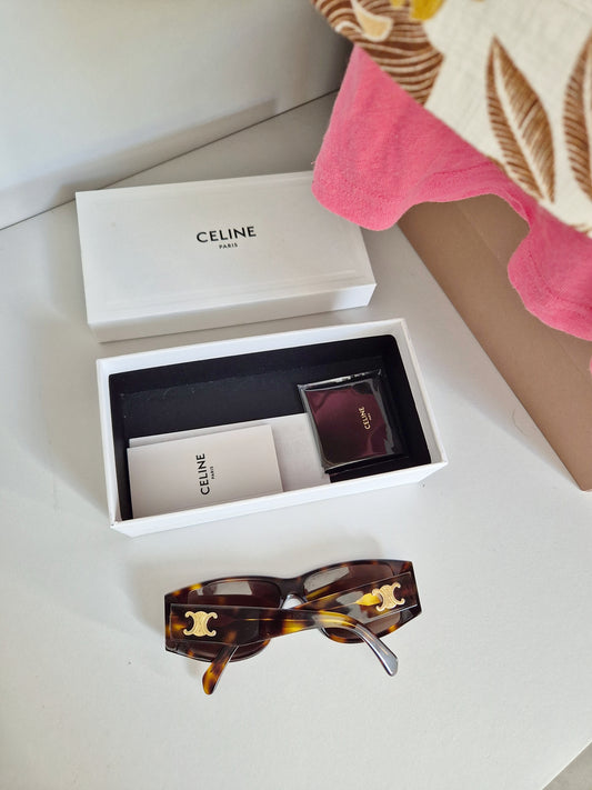 Celine Triomphe Blond tortoise shell sunglasses